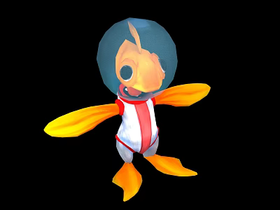 Modern game character cartoon goldfish 3d model Modern game character cartoon goldfish 3d model