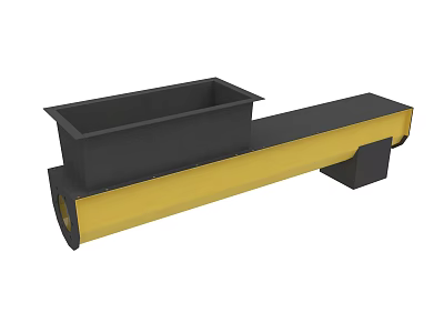 Sturdy Industrial Mechanical Equipment With Long Yellow Base And Black Rectangular Container 3d model