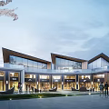 Modern Urban Aerial Planning With Commercial Buildings Green Spaces And Pedestrian Areas