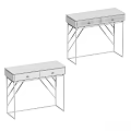 Modern Console Table With Sleek Top Metal Frame And Drawers For Entryway 3d model