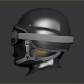 Tactical Military Weapon Helmet With Silver Armor And Golden Lens Goggles