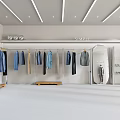 Modern Clothing Store Interior With Hanging Clothes Racks Full Length Mirror And Bright Shopping Space