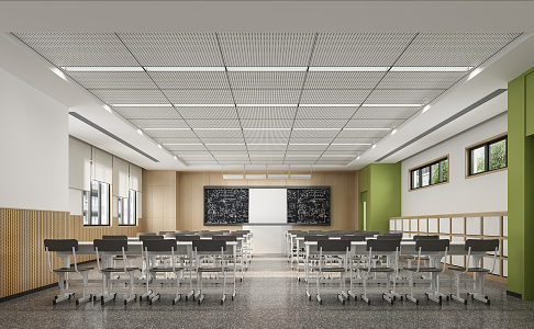 modern classroom 3d model