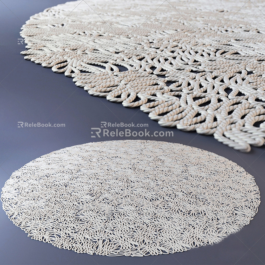 Modern Round Carpet Decoration 3d model