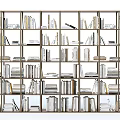 Spacious Multi layered Bookshelf Featuring Multiple Levels With Neatly Stacked Books 3d model