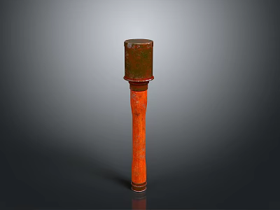 Vintage Rusty Hammer Weapon With Wooden Handle And Metal Head Design 3d model