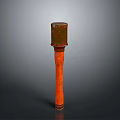 Vintage Rusty Hammer Weapon With Wooden Handle And Metal Head Design