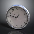 Round Wall Clock With Metal Frame White Dial Black Numbers And Red Hands
