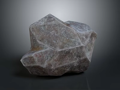 Natural Unpolished Stone Decorative Piece For Interior Design With Rough Texture And Irregular Shape 3d model