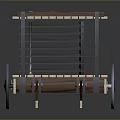 Wooden Cart With Metal Frame Spoked Wheels And Circular Top Platform Design