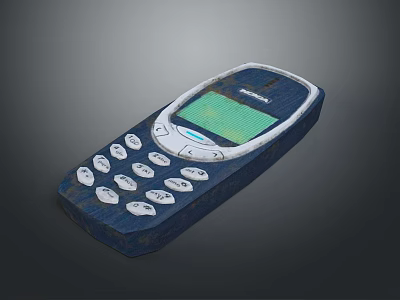 Vintage Handheld Computer With Physical Keyboard And Green Screen 3d model