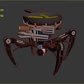 Spider Shaped Multi Functional Household Supplies With Orange Components And Mechanical Legs