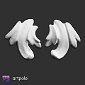 White Decorative Components With Curved Leaf Like Shapes And Smooth Finish