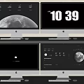 Apple iMac Computers Displaying Multiple Screens With Moon Image Digital Numbers Apple Logo And Interface 3d model