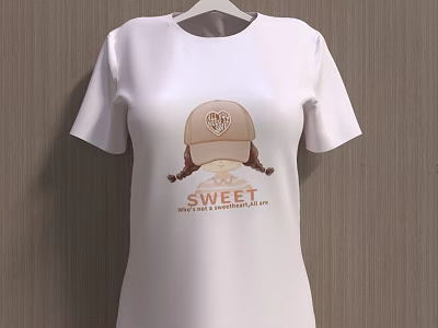 Women's Short-sleeved Women's T-shirt European White Short-sleeved T-shirt Women's Summer Pure Cotton New Arrival Popular Loose Design Sense Niche Half-sleeved Top 3d model
