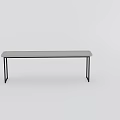 Modern Minimalist Rectangular Coffee Table With Gray Top And Black Metal Frame 3d model