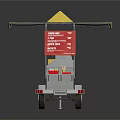 Street Food Cart With Yellow Canopy Red Menu Board And Silver Body