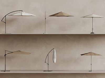 Modern Design Patio Umbrellas With Multiple Styles And Different Shapes For Outdoor Use 3d model