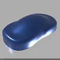 Blue Shiny Smooth Concept Car With Glossy Surface On Gray Gradient Background