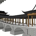 Chinese Bridge Covered Bridge 3d model