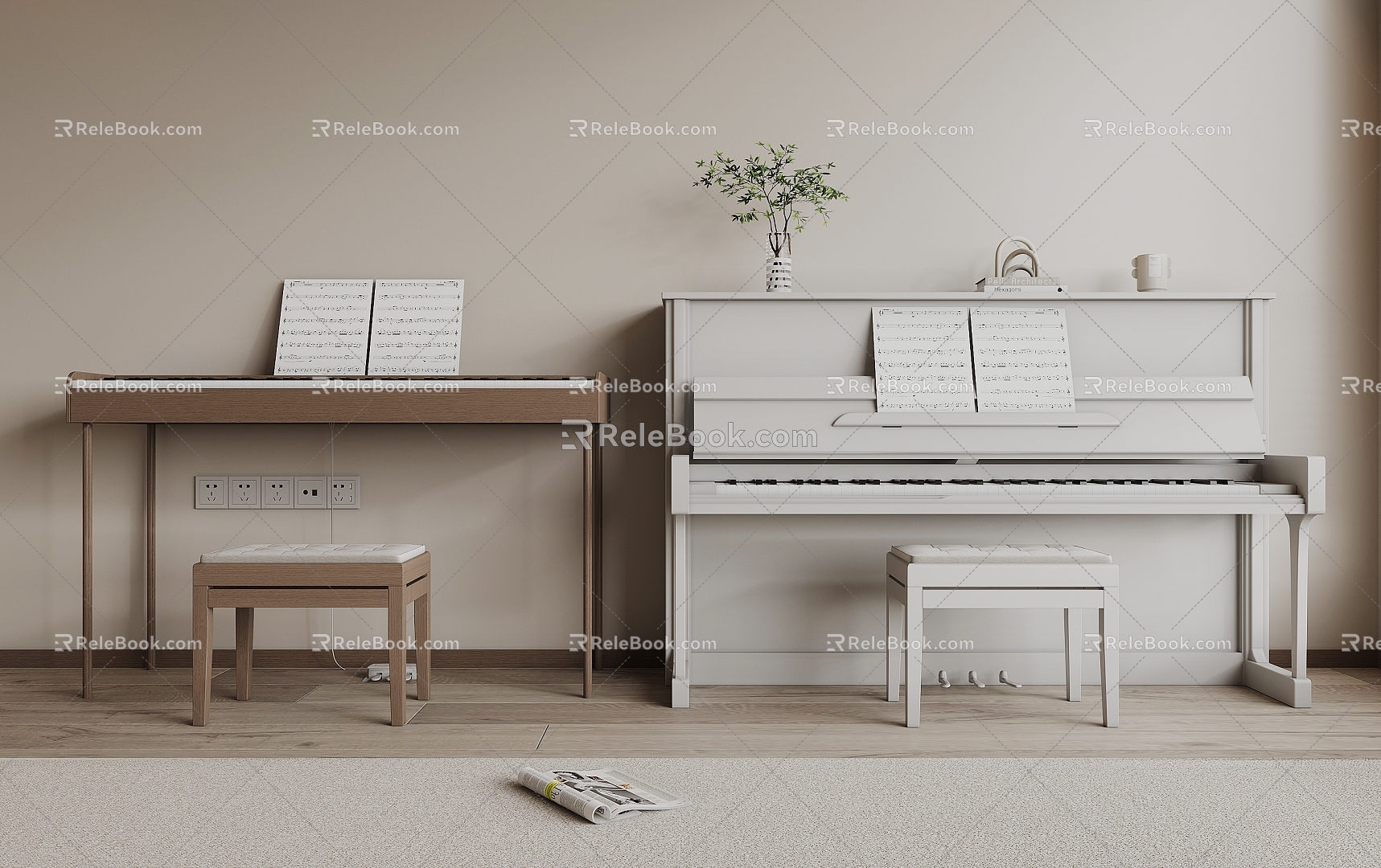 Modern Piano 3d model