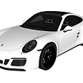 White Porsche Two Door Sports Car with Black Roof Sleek Design and Black Wheels