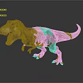 Realistic Tyrannosaurus Rex 3D Model Standing With Open Mouth And Detailed Skin