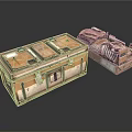Vintage Old Fashioned Suitcases With Wear And Tear Design And Metal Hardware Storage Organizers