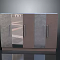 Modern Cabinet Furniture With Gray Brown Panels Glass Door And Metal Handles