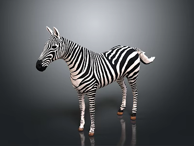 Soft Zebra Stuffed Toy Plush Figure For Kids Home Decor Item 3d model