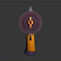 Vibrant Blue and Orange Futuristic Sci-Fi Weapon with Spiked Design and Rotating Components