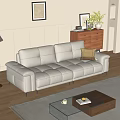 Modern double sofa 3d model