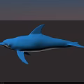 Vibrant Blue Dolphin With Sleek Body Swimming Gracefully In Ocean Waters