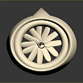 White Mechanical Turbine Fan Component With Industrial Design And Structure Details