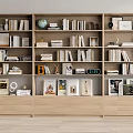 Bookcase Bookshelf Ornaments Book Decorative Cabinet 3d model