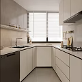 Modern Kitchen Interior Design With White Cabinets Countertop Sink And Window View