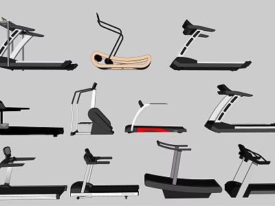 Multiple Modern Treadmill Designs with Sleek Features for Home Gym Sports Equipment 3d model