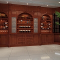 European-style Wine Cabinet with Carved Stigma 3d model