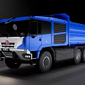 Blue Heavy Duty Dump Truck With Large Cargo Bed And Modern Exterior Design