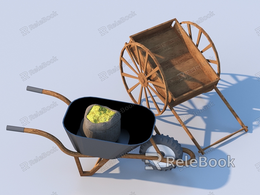 Chinese Country Farming Sits Farming Tools Chinese Furniture model