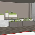 Modern Indoor Flower Stand With Green Plants And Various Designs In Living Space