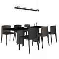 Dining table and chair combination 3d model