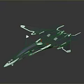 Blue 3D Rendered Science Fiction Fighter Jet With Sleek Aerodynamic Design