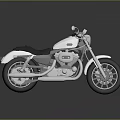Stylish White Cruiser Motorcycle With Black Seat Silver Engine And Black Tires