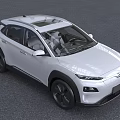 Hyundai Silver SUV Car With Black Wheels Red Taillights And Black Accents In Outdoor Scene