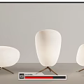 Modern Lighting Combinations Including Hanging Lamps And Table Lamps With White Fabric Shades
