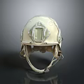 Tactical Military Weapon Helmet with Protective Visor Adjustable Straps and Combat Gear 3d model