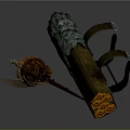 Mechanical Spear With Intricate Gear Structure And Honeycomb Pattern Bag Design 3d model