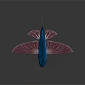 Vibrant Blue Fish With Pink Wing Shaped Fins Detailed 3D Model Design
