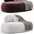 Modern Single Sofa with Soft Gray Blanket and White Ball in Various Colors